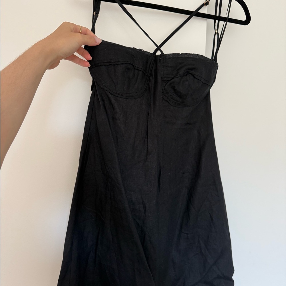 NWOT Cult Gaia 100% Linen Open Back Dress Size Small